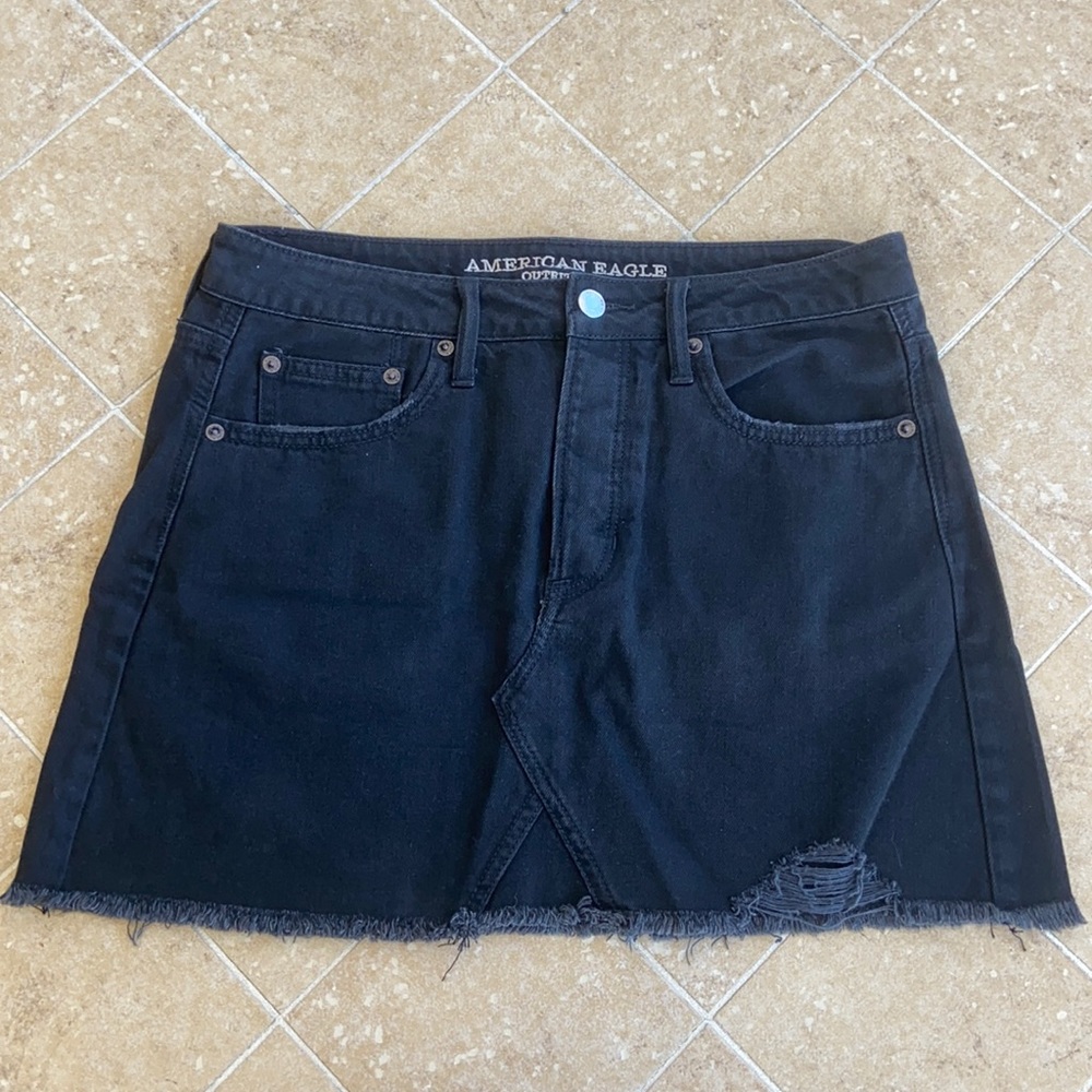 NWT AE Black Denim Skirt
